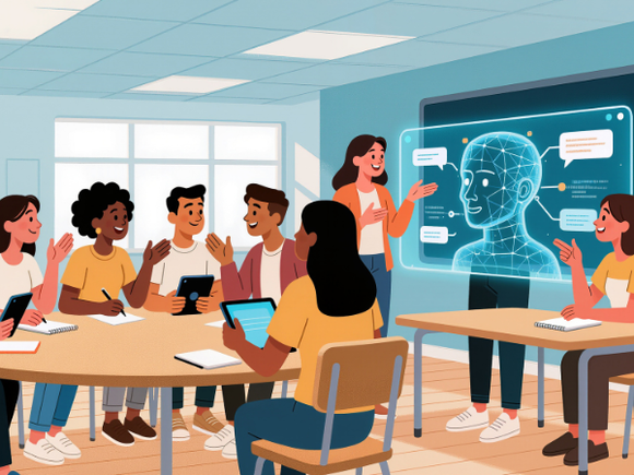 Illustration KI in Klassenzimmer