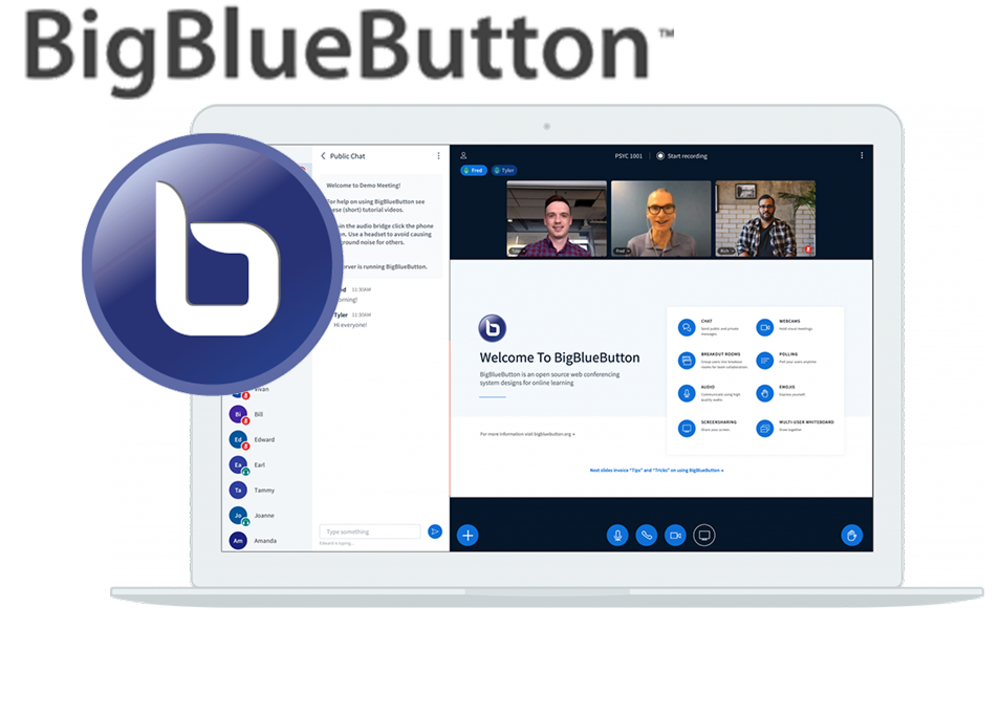 Bild zeigt eine BigBlueButton Videokonferenz