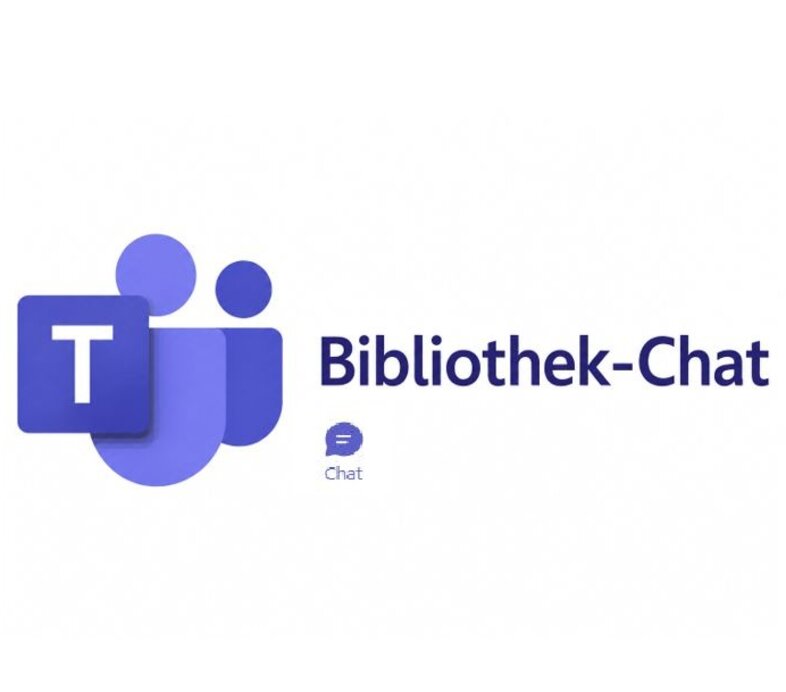 Logo von Microsoft Teams mit dem Schriftzug 'Bibliothek-Chat'