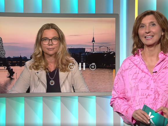 Screenshot der 3SAT-Sendung Kulturzeit, im Gespräch Prof. Dr. Sabrina Zajak
