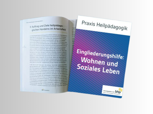 Cover des BHP-Praxispapier Eingliederungshilfe – Wohnen und Soziales Leben 
