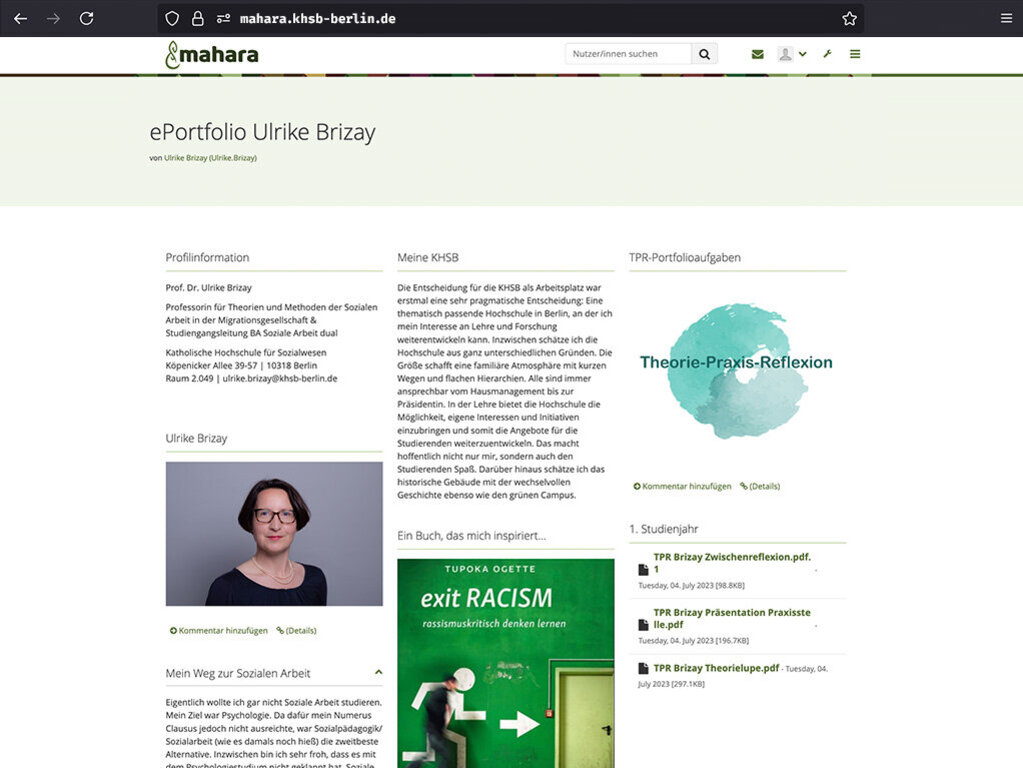 Mahara ePortfolio Beispiel