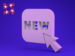 Weiterbildungslogo und der Schriftzug new = neu ist als Icon vor einem blauen Hintergrund zu sehen