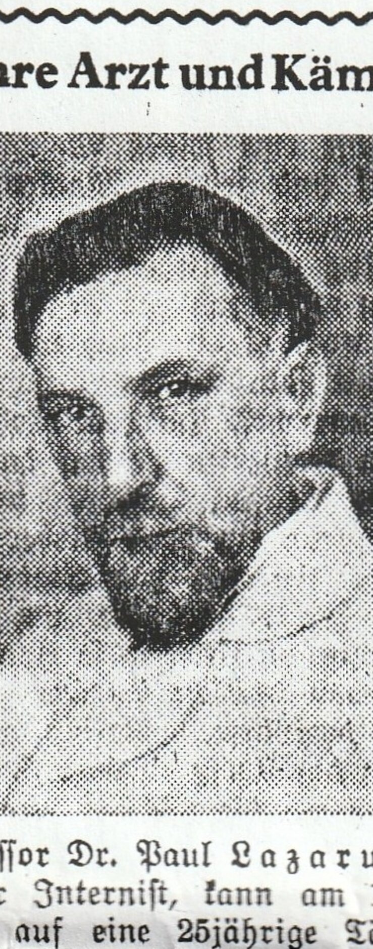 „Zeitung_Tempo_1932_Arztjubiläum_korr“; Quelle: Nachfahren Paul Lazarus