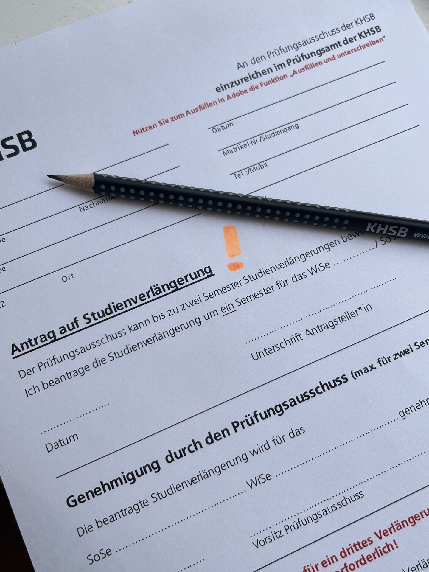 Formular mit Stift