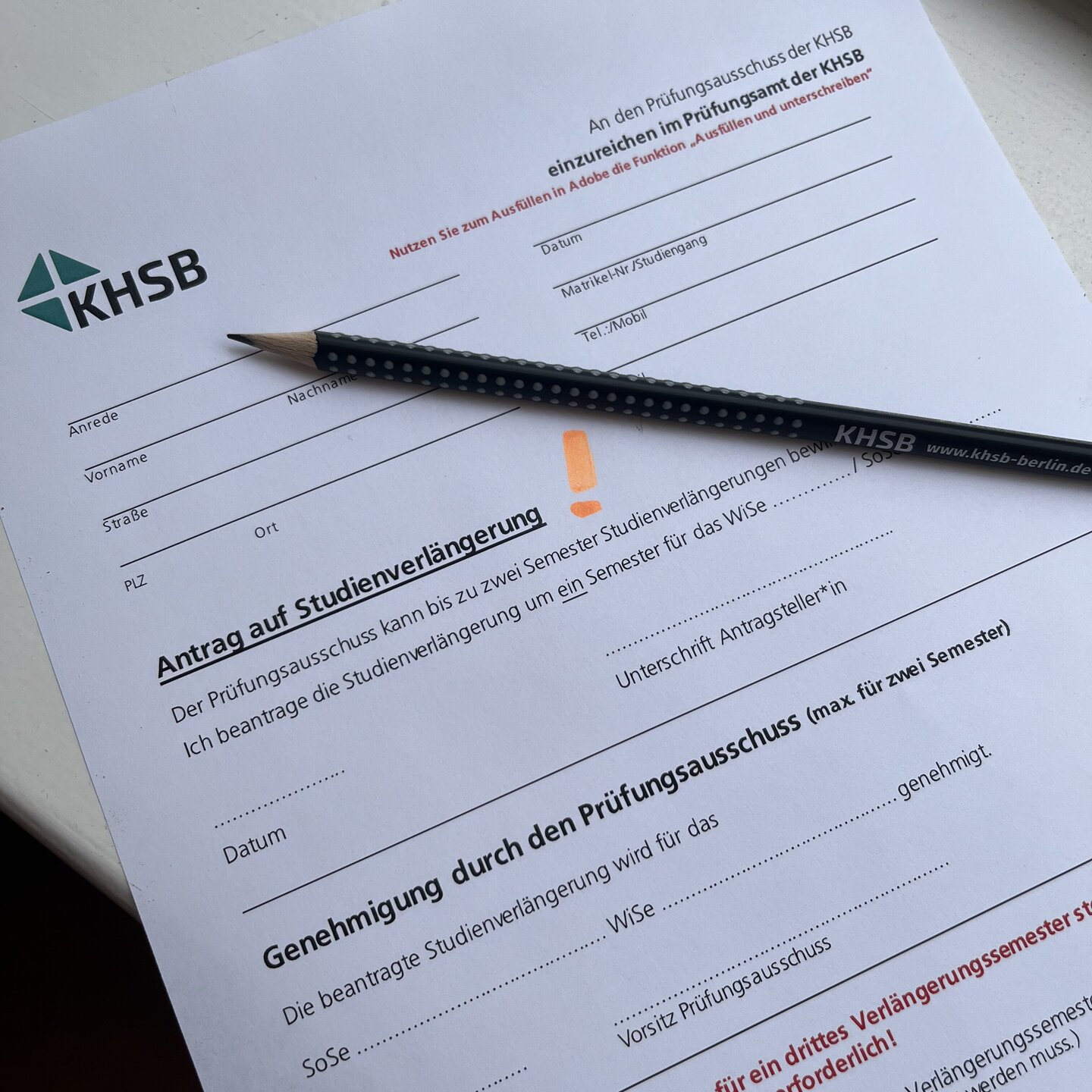 Formular mit Stift