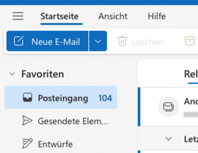 Bild von Outlook im Browser