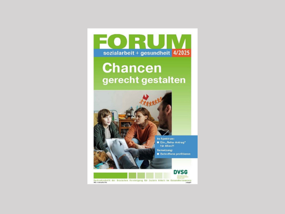 Cover FORUM sozialarbeit + gesundheit. Chancen gerecht gestalten.