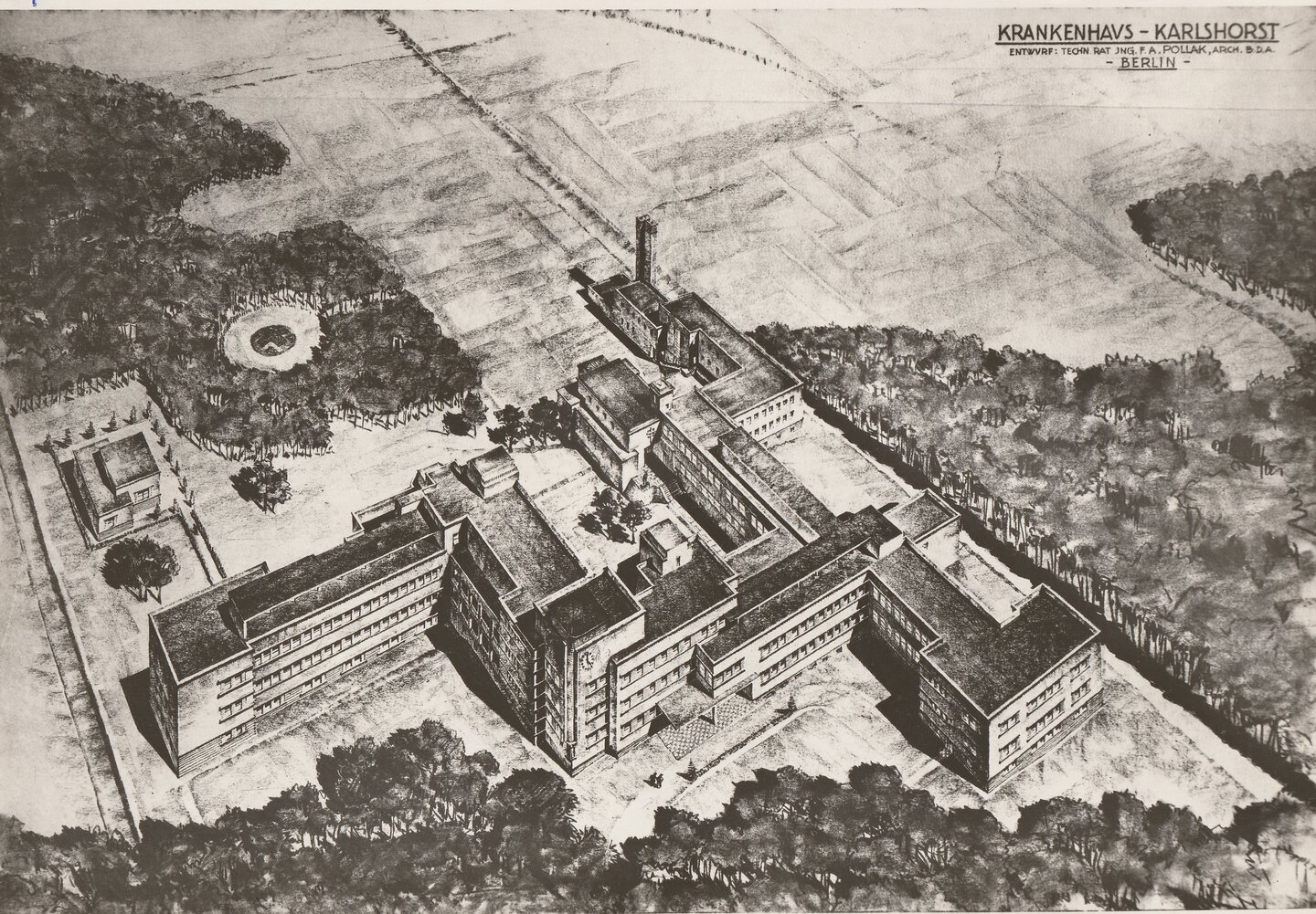 Planungsskizze des Krankenhauses (Nr. 19), Quelle: Nachfahren Paul Lazarus
