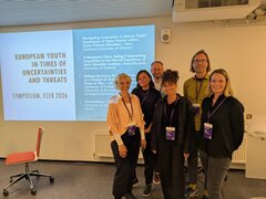 ECER-Tagung in Finnland, Prof. Dr. Serafina Morrin (links) mit internationalen Forschenden