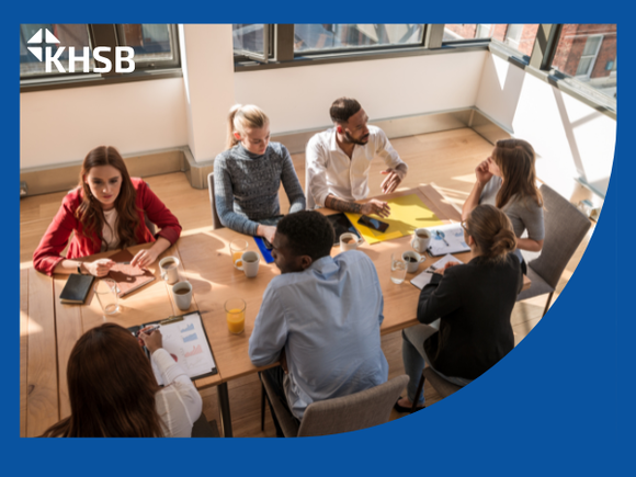 Symbolbild Methodenworkshop, KHSB Logo und Forschungsfarbe