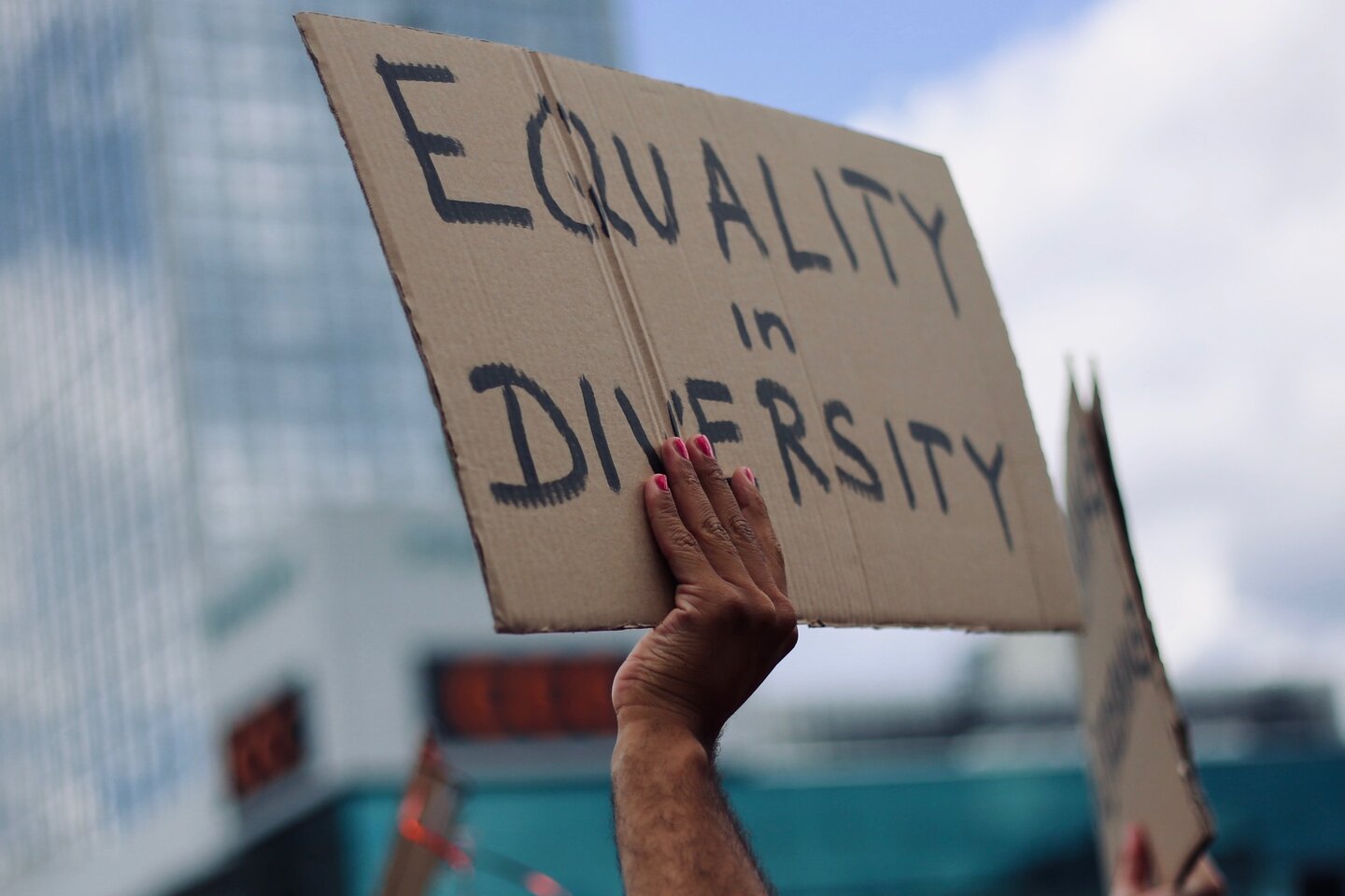 Plakat mit dem Schriftzug "Equality in Diversity"