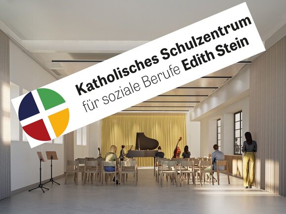 Ansicht auf den Musikraum des KSES im Gartengeschoss