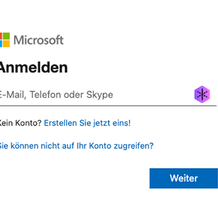 Bild von Anmeldemaske für das Microsoft-Konto